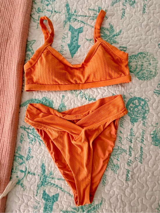 Dippin' Daisy's Other - Dippin Daisy Orange Textured Bikini Set